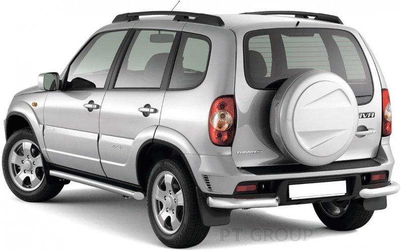 Защита заднего бампера угловая 63 мм (НПС) Chevrolet NIVA с 2009 PT Group