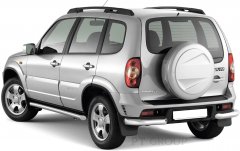 Защита заднего бампера угловая 63 мм (НПС) Chevrolet NIVA с 2009 PT Group