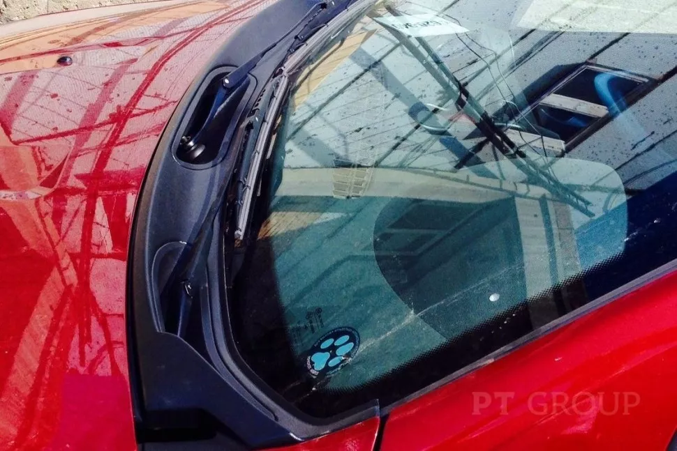 Накладка в проем стеклоочистителей (жабо ABS) Renault SANDERO 2008-2014 PT Group