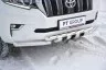 Защита переднего бампера двойная с зубьями 63/63мм (НПС) Toyota LAND CRUISER PRADO 150 с 2017 PT Group