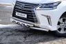 Защита переднего бампера двойная с зубьями 63/63мм (НПС) LEXUS 450D с 2015 PT Group