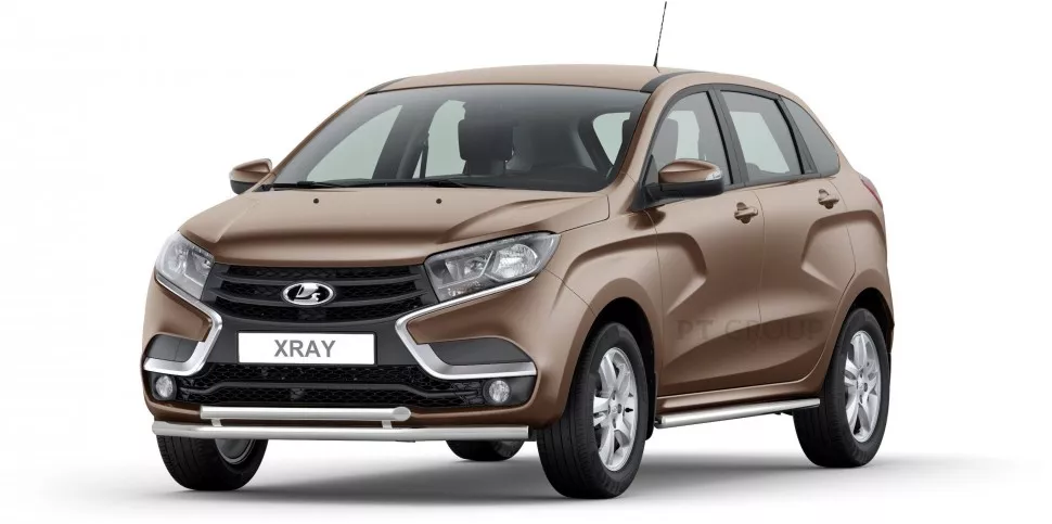 Защита переднего бампера двойная 51/51 мм (НПС) LADA XRAY с 2016 PT Group