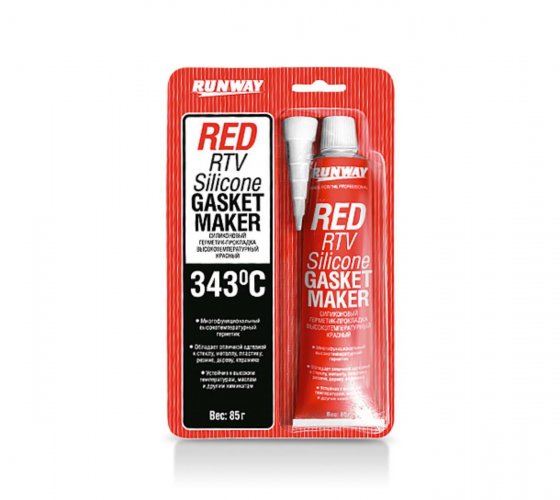 Герметик силиконовый Runway RW8500 высокотемпературный, красный 343С