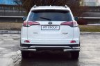 Защита заднего бампера двойная угловая 63/51мм (НПС) Toyota RAV4 2016- PT Group