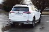 Защита заднего бампера двойная угловая 63/51мм (НПС) Toyota RAV4 2016- PT Group