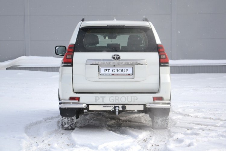 Защита заднего бампера двойная угловая 63/38мм (НПС) Toyota LAND CRUISER PRADO 150 с 2017 PT Group