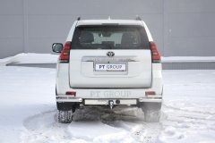 Защита заднего бампера двойная угловая 63/38мм (НПС) Toyota LAND CRUISER PRADO 150 с 2017 PT Group