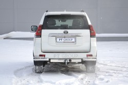 Защита заднего бампера двойная угловая 63/38мм (НПС) Toyota LAND CRUISER PRADO 150 с 2017 PT Group