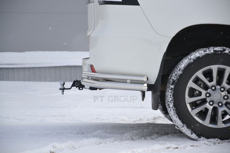 Защита заднего бампера двойная угловая 63/38мм (НПС) Toyota LAND CRUISER PRADO 150 с 2017 PT Group