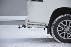 Защита заднего бампера двойная угловая 63/38мм (НПС) Toyota LAND CRUISER PRADO 150 с 2017 PT Group