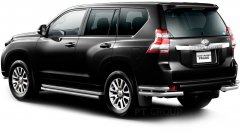 Защита заднего бампера двойная угловая 63/51мм (НПС) Toyota LAND CRUISER PRADO 150 2013-2016 PT Group