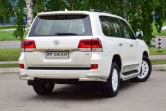 Защита заднего бампера двойная угловая 51/63мм (НПС) Toyota LAND CRUISER 200 2016- PT Group