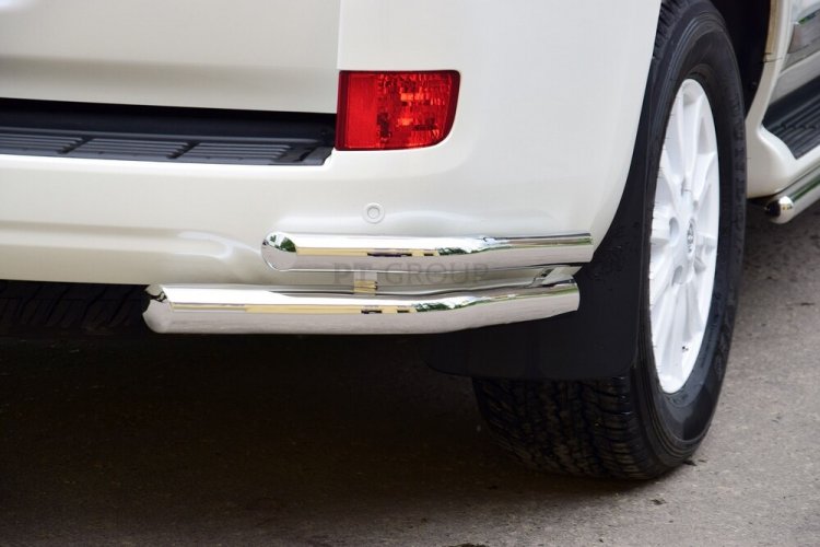 Защита заднего бампера двойная угловая 51/63мм (НПС) Toyota LAND CRUISER 200 2016- PT Group