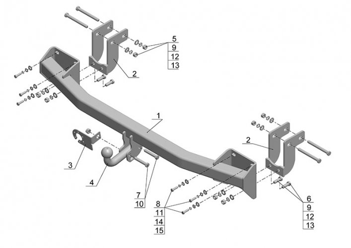 Фаркоп MITSUBISHI OUTLANDER (2003-2007) (AvtoS MI 24)