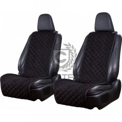 Накидки из алькантары, черные в красную строчку CANTRA Wide, пара