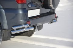 Защита заднего бампера двойная угловая 63/51мм (НПС) UAZ Patriot с 2014 PT Group