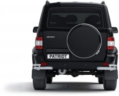 Защита заднего бампера двойная угловая 63/51мм (ППК) UAZ Patriot 2014- PT Group
