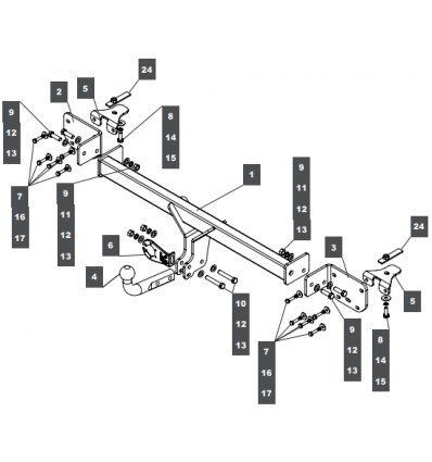 Фаркоп FAW Besturn X80 2013-2018, 2018-   289218 Baltex