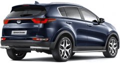 Защита заднего бампера угловая 63мм (НПС) KIA Sportage 2016-2018 PT Group