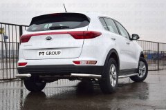 Защита заднего бампера угловая 63мм (НПС) KIA Sportage 2016-2018 PT Group