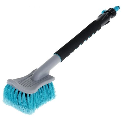 Щетка для мытья а/м с мягкой ручкой под шланг, с краном 45см AV-2181