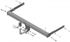 Фаркоп Volkswagen Tiguan 2007-/2016-/Skoda Yeti 2009-/Audi Q3 2011-/Skoda Kodiaq 2017- 92711-A Motod