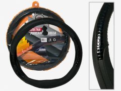 Оплетка руля "Nova Bright-fusion" (M) натуральная кожа, черная со вставками под крокодил