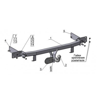 Фаркоп KIA SORENTO (2006-10.2009) (AvtoS KI 12)