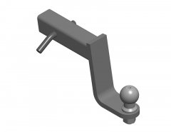 Шар фаркопа под квадрат, занижение 150мм AvtoS TY-05