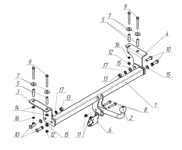 Фаркоп NISSAN QASHQAI, QASHQAI+2 (2007-2014, 2010-2014) (AvtoS NS 13)