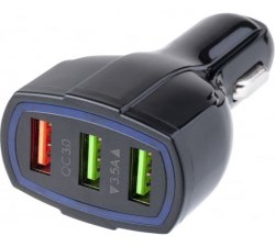 Автомобильное зарядное устройство "DSV" для телефона и гаджетов 3ХUSB R77004