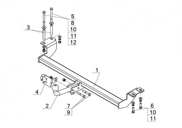 Фаркоп LIFAN X 60 (2013-) (AvtoS LF 02)