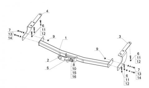 Фаркоп Toyota Highlander c 2010-2014 AvtoS TY 38