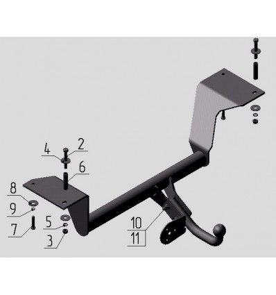Фаркоп Honda CR-V 1997-2002 AvtoS HN 01