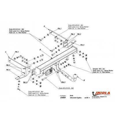 Фаркоп Chevrolet Captiva (c100) CH/009