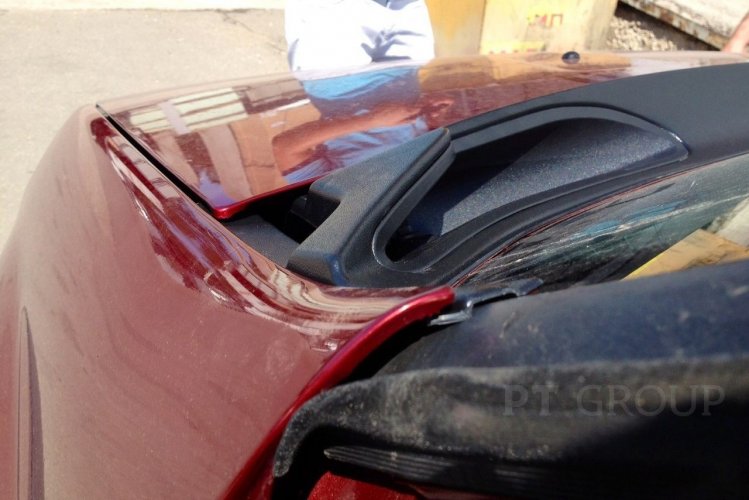 Накладка в проем стеклоочистителей (жабо ABS) Renault SANDERO 2008-2014 PT Group