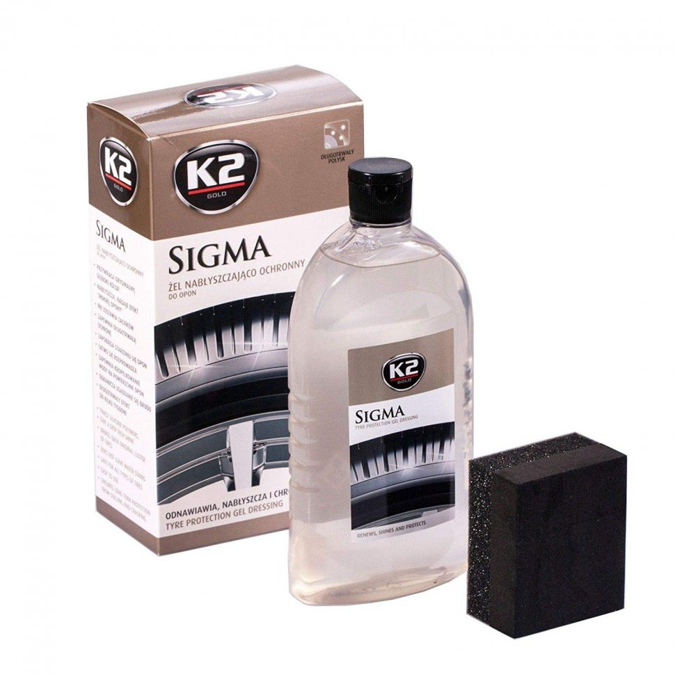 K2GOLD Гель для полировки и защиты шин SIGMA 500мл. (+губка)