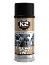 K2PRO Смазка литевая белая с тефлоном WHITE GREASE PTFE, аэрозоль 400мл.