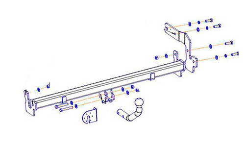 Фаркоп FORD KUGA (2008-2013) 3961-A Oris
