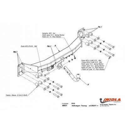Фаркоп Volkswagen Touareg 2003-10, Touareg NF 2010-/Porsche Cayenne 2003-17 W/031