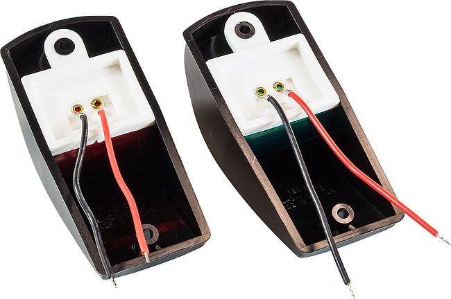 Комплект огней ходовых (зел/красн) черный корпус (3743)