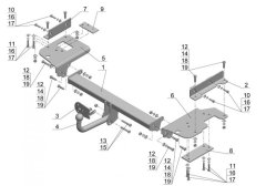 Фаркоп Hyundai Tucson 2004-2009, Kia Sportage 2004-2010 (AvtoS KI 16)