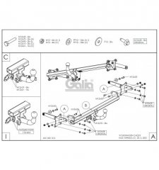 Фаркоп Volkswagen Caddy 2020-, Ford Tourneo Connect 2022-, Ford Transit Connect 2022-V090A Galia
