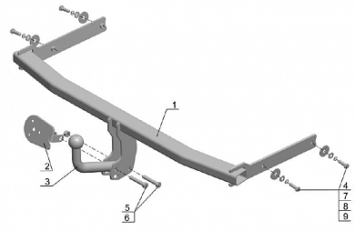Фаркоп Volkswagen Golf 5 2003-08/ Golf 6 2008-13/ Golf Plus/Jetta 2005-11 AvtoS VW 25