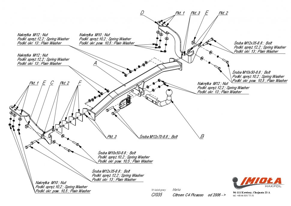 Фаркоп Citroen C4 Grand Picasso 2006-13 C/035