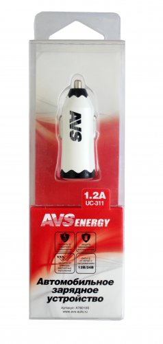 Зарядное устройство AVS UC-311 1 usb (1.2A)