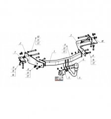 Фаркоп Kia Sorento Prime 2015-2018, 2018-2020, Hyundai Santa Fe 2018-2021. 6761-AN  Oris