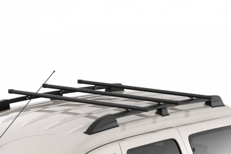 Рейлинги Усиленные с тремя поперечинами (Черный муар) LADA Largus c 2012 PT Group