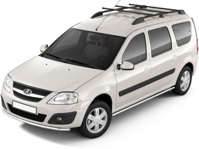 Рейлинги Усиленные с тремя поперечинами (Черный муар) LADA Largus c 2012 PT Group