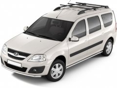 Рейлинги Усиленные с тремя поперечинами (Черный муар) LADA Largus c 2012 PT Group